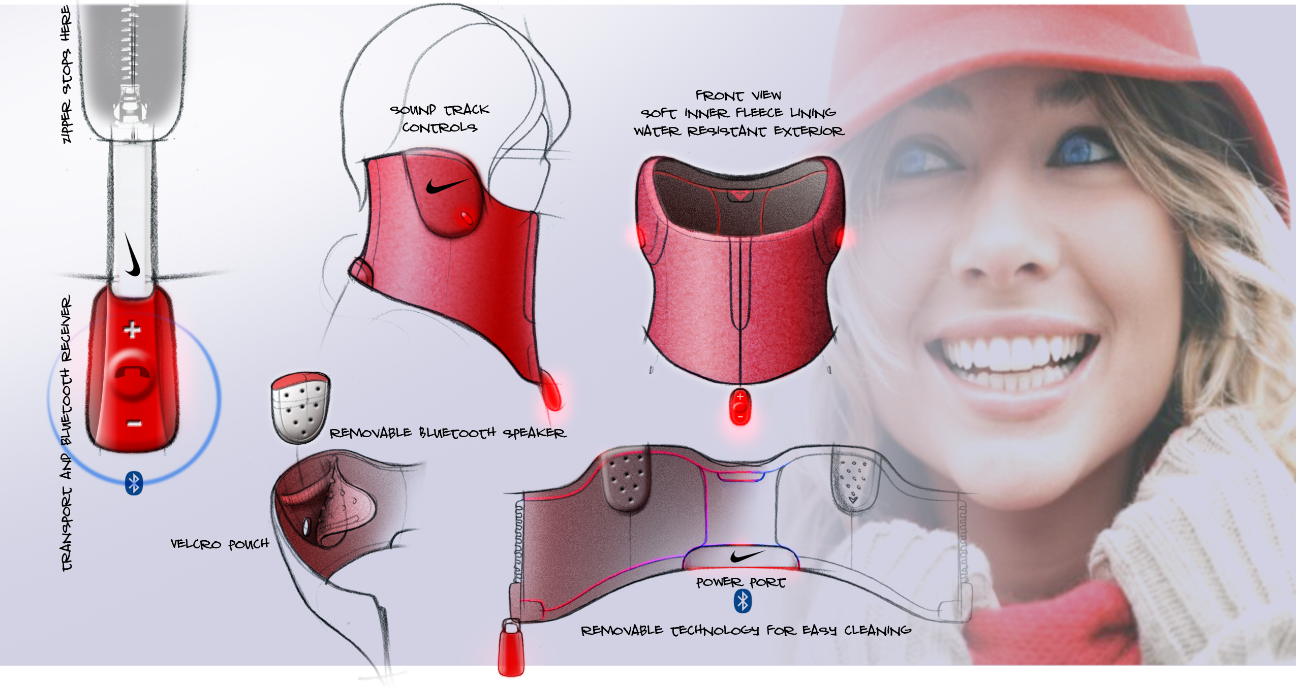 Bluetooth neck gaiter concept